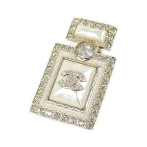 Chanel Pin Brooch Crystal Gold White #250102C97B